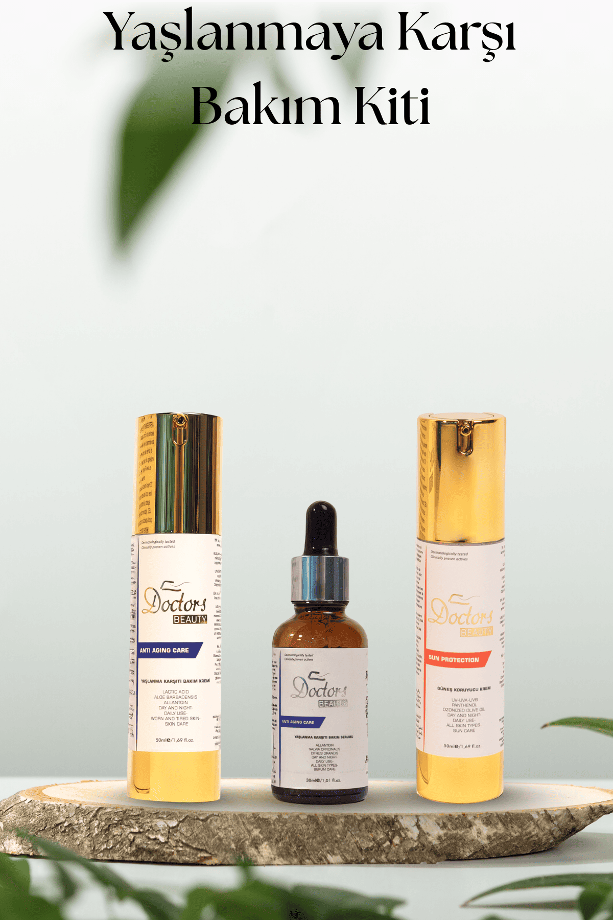 Yaşlanmaya Karşı 3'lü Etki Seti (Güneş Kremi & Yaşlanma karşıtı Bakım Seti)